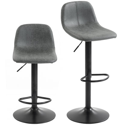 Bar Stools Set of 2, Modern Swivel Barstools for Dining Room, Grey