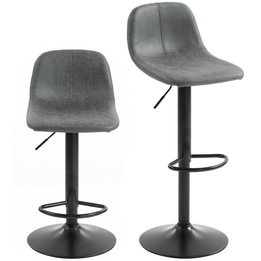 Bar Stools Set of 2, Modern Swivel Barstools for Dining Room, Grey