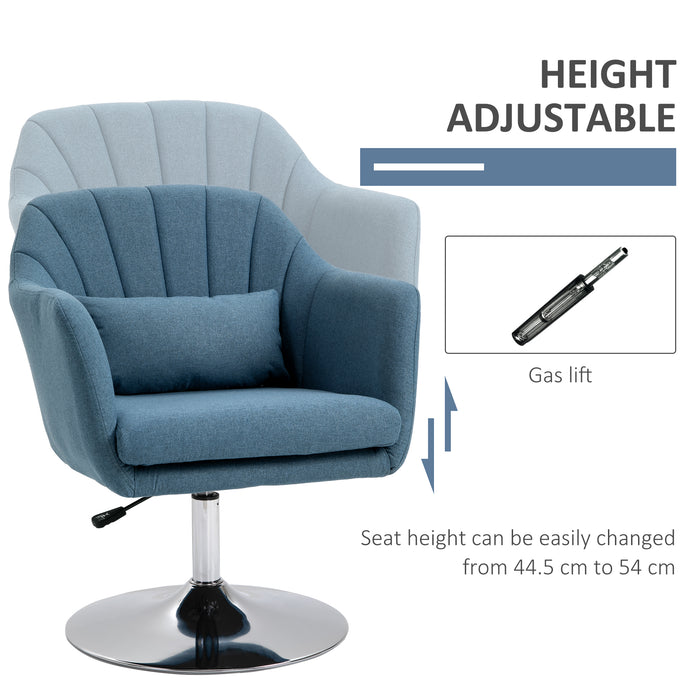 Swivel Accent Chair Contemporary Vanity Armchair with Adjustable Height Thick Cushion Lumbar Support Armrest for Bedroom Office