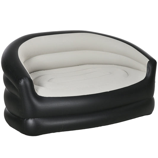 Inflatable Chair with Soft Plush Fabric for Movie Watching, Grey