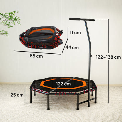 Foldable Trampoline w/ Adjust Handle, Max Load 150 KG, Orange