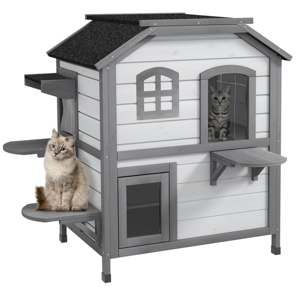 Kitten Condo with Openable Roof, Catio Enclosure Furniture, White