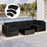 Garden Rattan Sofa Set Polyester Cover Replacement No Cushion Black