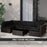 Garden Rattan Sofa Set Polyester Cover Replacement No Cushion Black