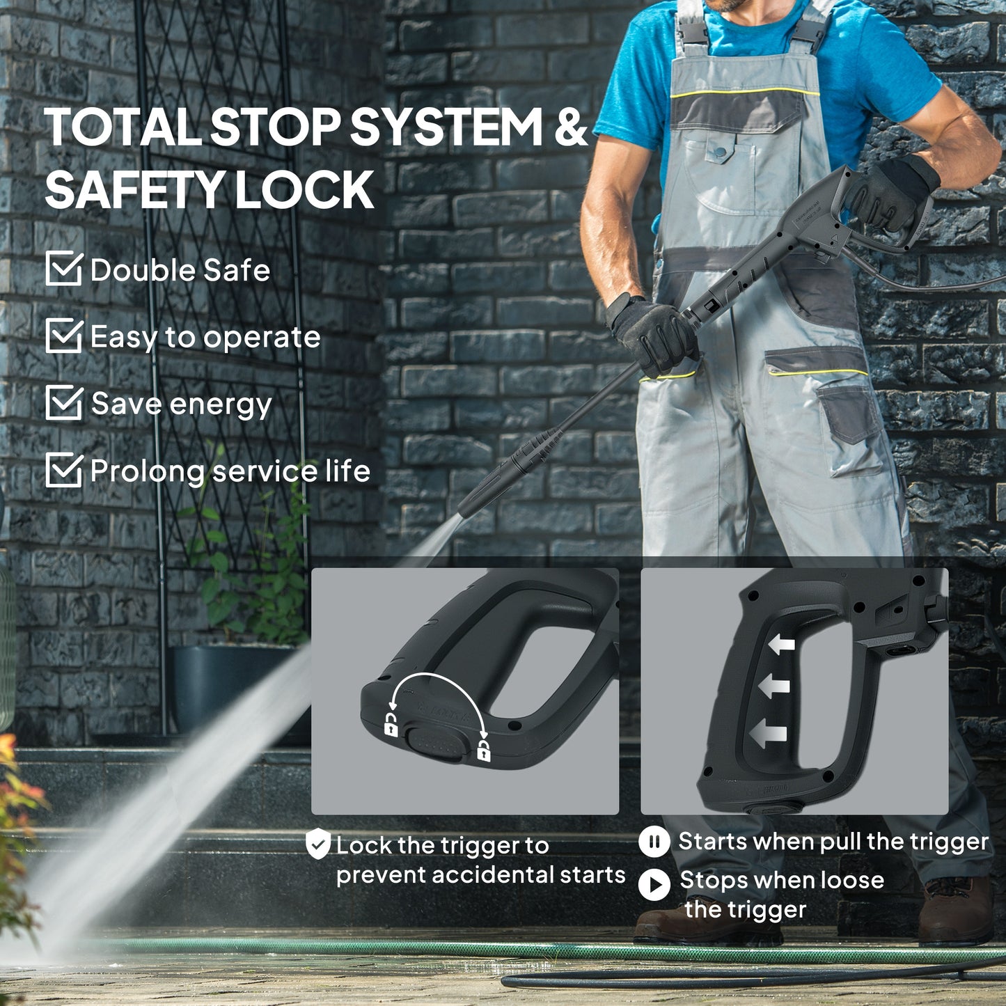 1800 W Power Washer 150 Bar Pressure with Adjustable Nozzle, Red