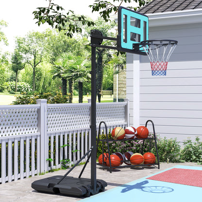 146-236cm Adjustable Basketball Hoop Outdoor, Portable on Wheels