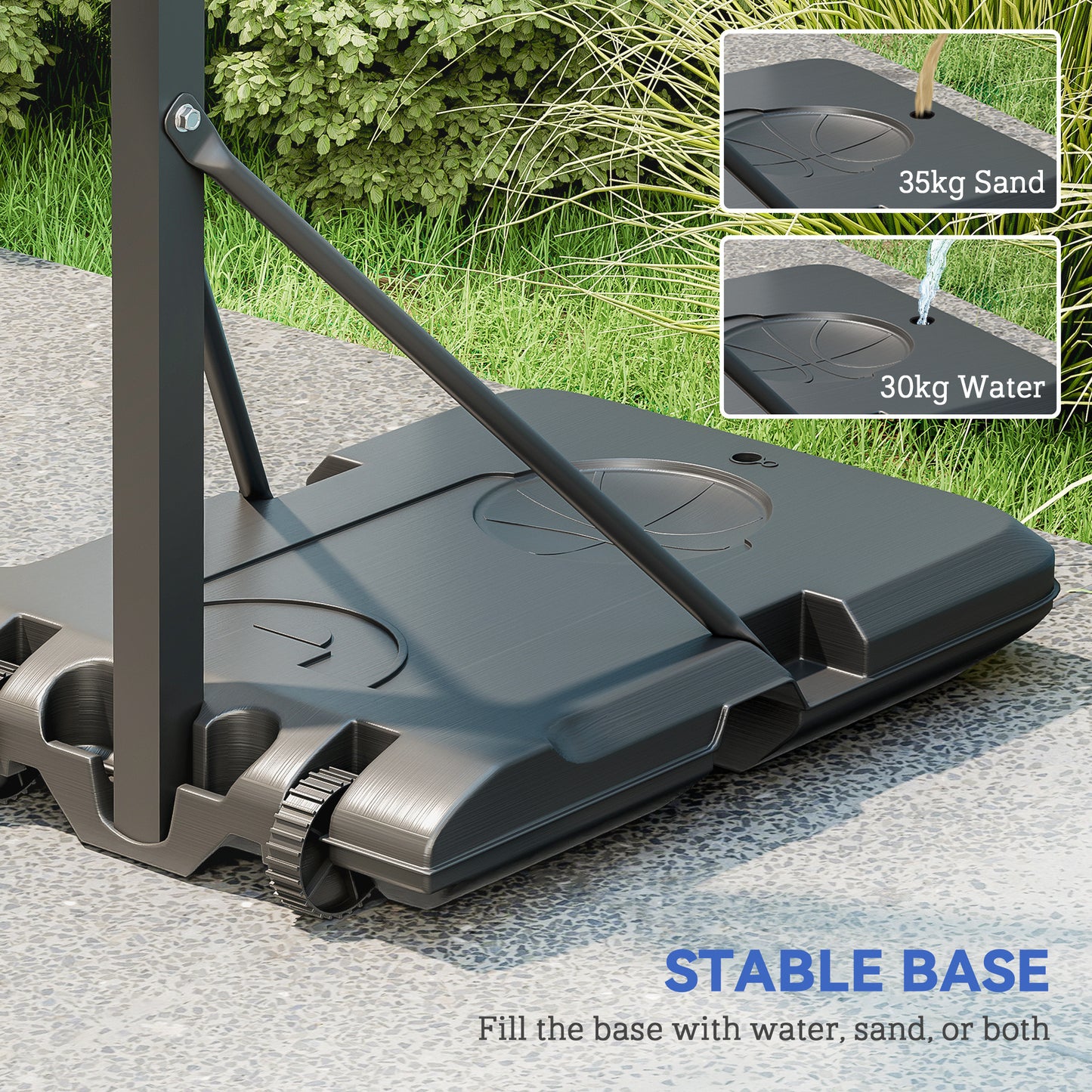 146-236cm Adjustable Basketball Hoop Outdoor, Portable on Wheels