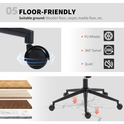 Criss Cross Chair with Wheels, Armless Wide Office Chair, Beige