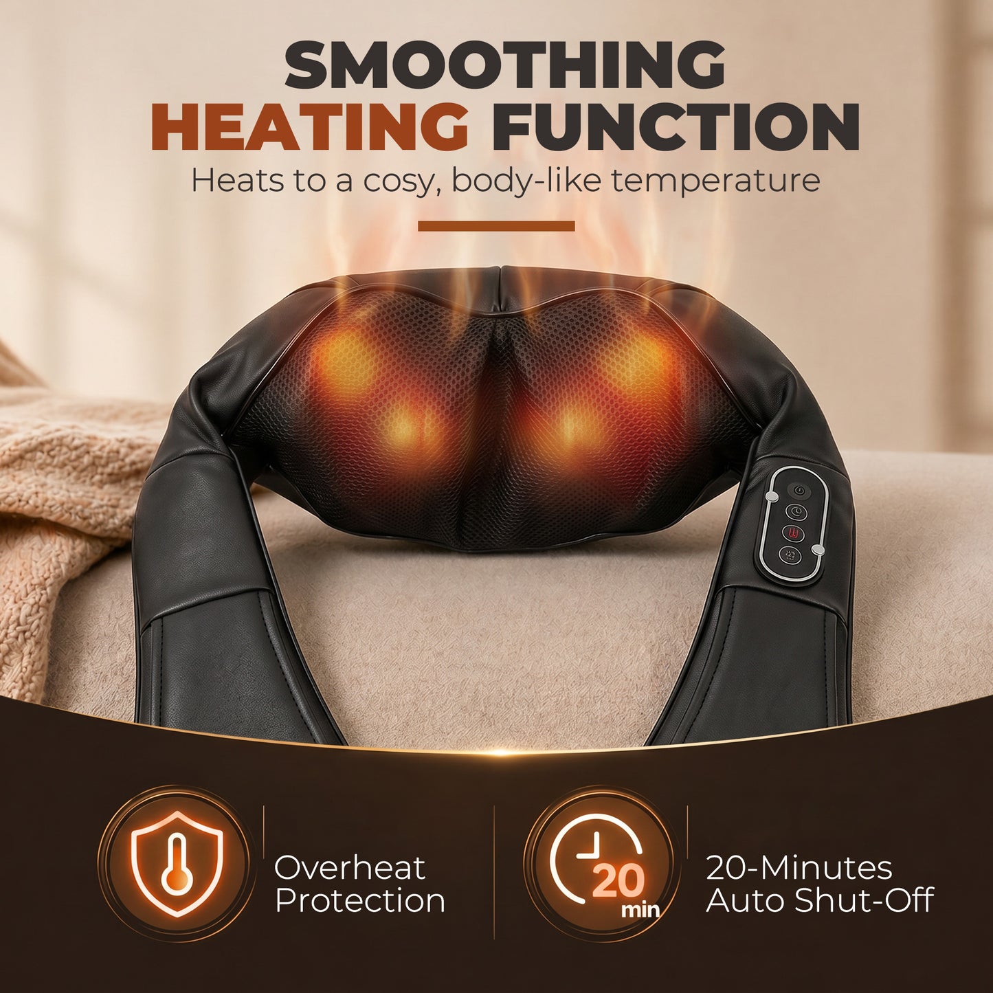 Neck and Shoulder Massager with Heat, Deep Tissue Shiatsu 3D Kneading Massager for Neck, Back, Waist, Hand and Leg, at Home and Car, Gifts for Women and Men