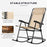 Folding Rocking Chair Outdoor Portable Zero Gravity Chair w/ Headrest Beige