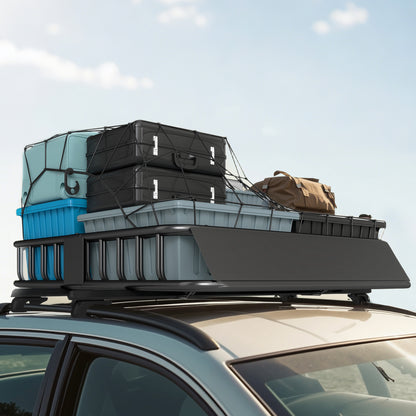 90.7 kg Universal Roof Rack Basket, Steel Car Rooftop Luggage Holder