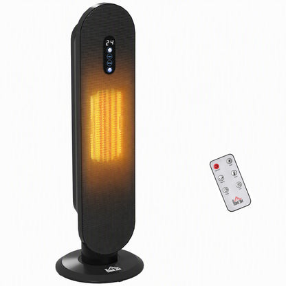 Ceramic Space Heater Tower Heater W/ 45 Degree Oscillation, Black