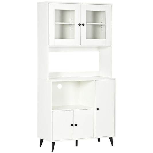 Freestanding Kitchen Storage Cabinet Cupboards Adjustable Shelves White