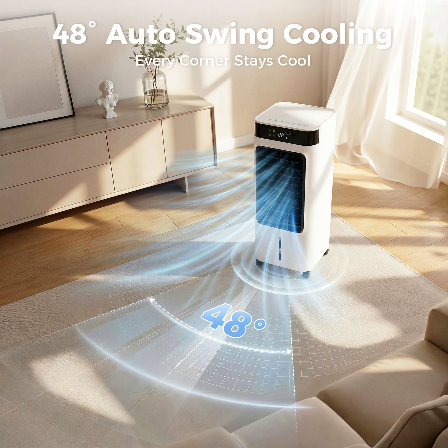Portable Air Cooler, 3-In-1 Evaporative Air Cooler with 7L Water Tank