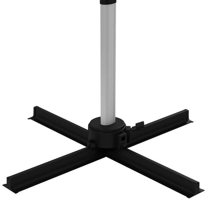 3 x 3(m) Square Cantilever Parasol with Cross Base, Crank Handle, Tilt, 360¬∞ Rotation and Aluminium Frame, Green