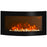 Led Wall Mounted Fireplace Curved Glass Electric Fire Place Fire Place 7 Colour Side Lights Slimline, 1000/2000W, 89.2cm x 48cm