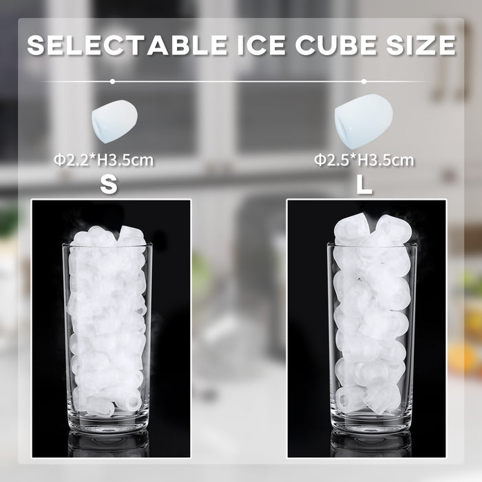 Ice Maker Machine Countertop, 12Kg in 24 Hrs, 9 Cubes Ready in 6-12Mins, Portable Ice Cube Maker w/ 2 Ice Cube Sizes, Self-Cleaning