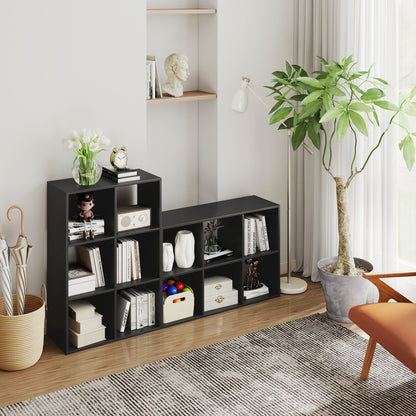 6-Cube Bookshelf, Display Shelving Unit for Home Office, Black