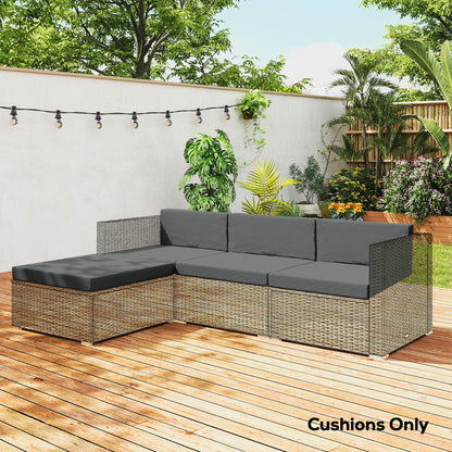 7-Piece Patio Furniture Cushions Water-Repellent 60x60cm, Dark Grey