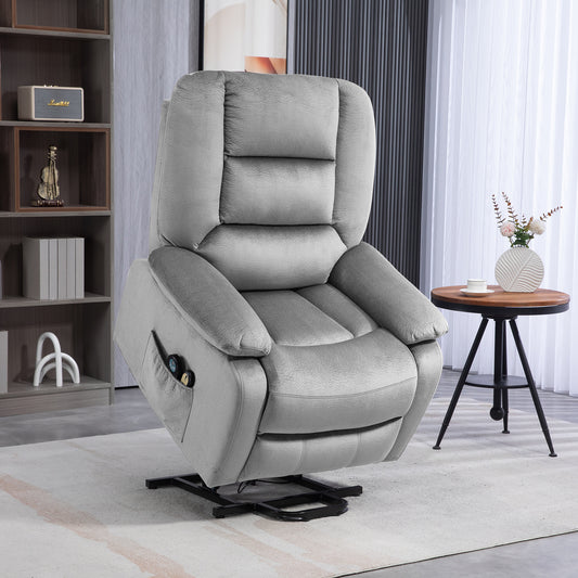 Riser and Recliner Chair Lift Chair with Vibration Massage, Heat, Grey