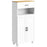 Freestanding Kitchen Cupboard, Nordic Storage Cabinet with Drawer, Doors and Open Countertop for Living & Dining Room, 130cm, White