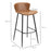 Bar Stools Set of 2, PU Leather Bar Chairs with Back and Steel Legs