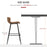 Bar Stools Set of 2, PU Leather Bar Chairs with Back and Steel Legs