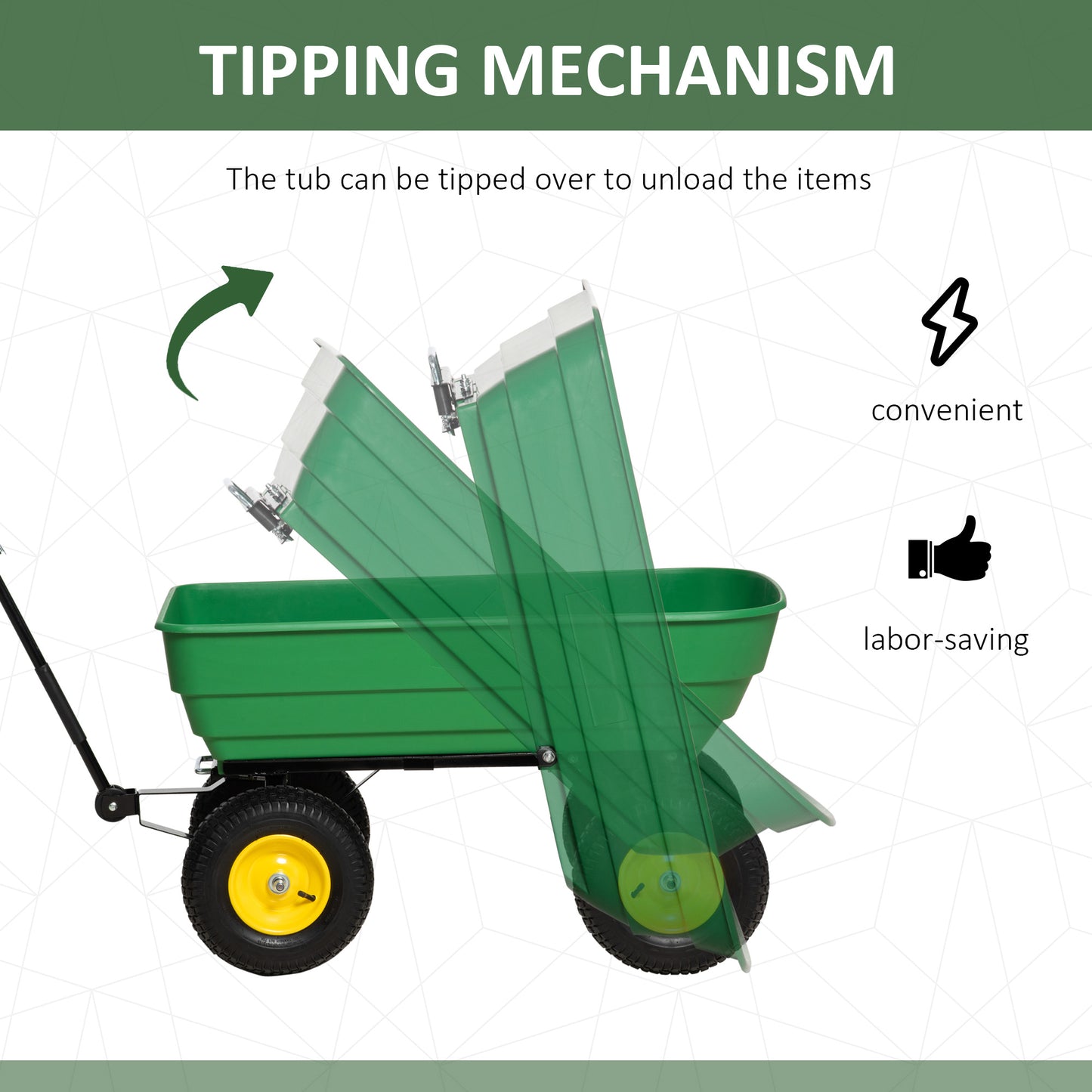 125 Litre Large Garden Cart - The Heavy-Duty Dump Cart