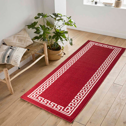 Havana Anti-Slip Greek Key Design Doormat – Machine Washable for Easy Care - 4 Colours Available