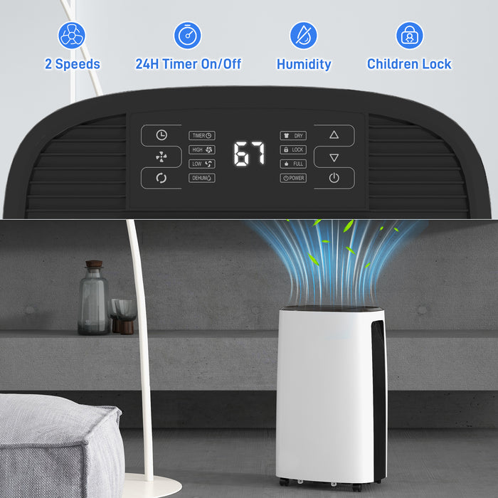 16L/Day Dehumidifier for Home Damp, Mould, Laundry Drying, White