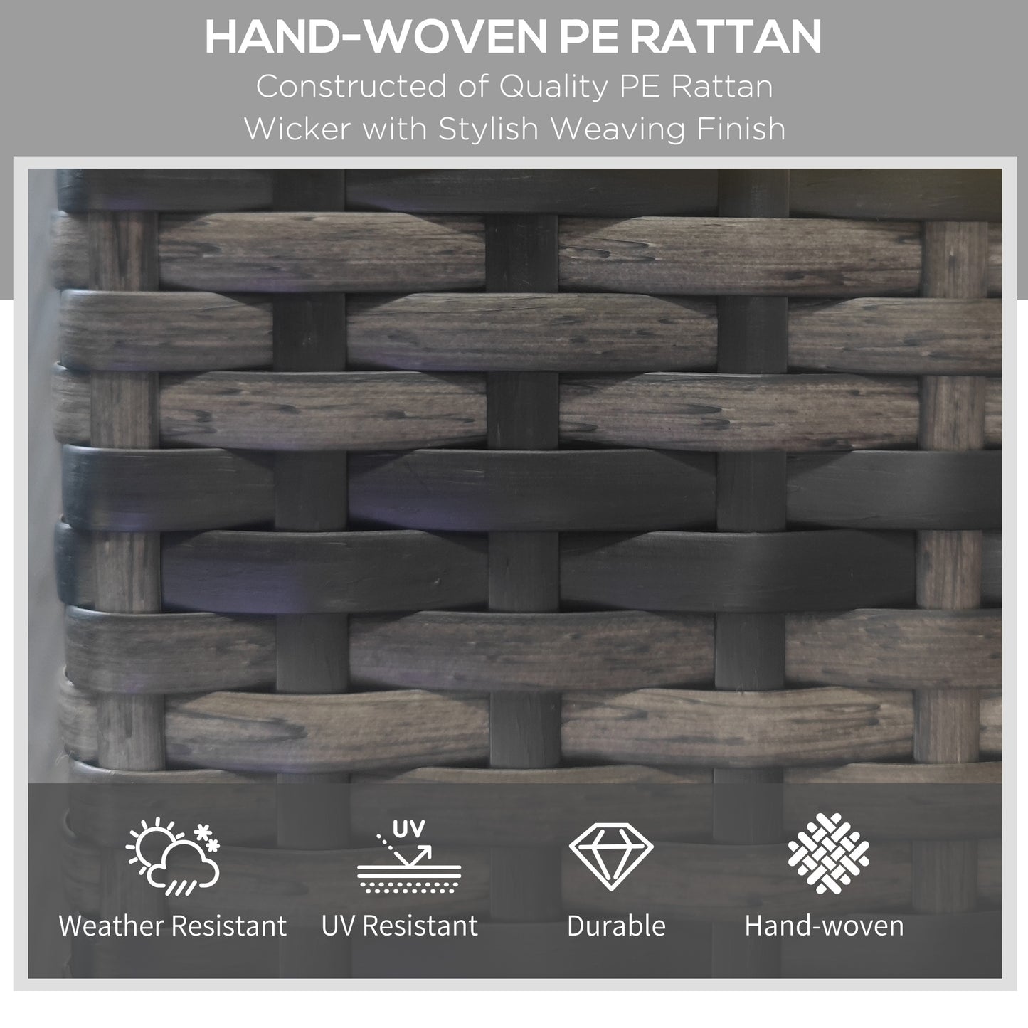 Outdoor Sun Lounger, Rattan Wicker Chaise Reclining with 5-Level Adjustable Backrest and 2 Wheels