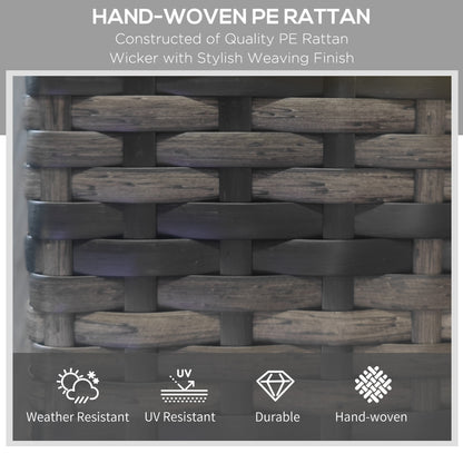 Outdoor Sun Lounger, Rattan Wicker Chaise Reclining with 5-Level Adjustable Backrest and 2 Wheels