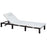 Garden Outdoor Rattan Furniture Patio Sun Lounger Recliner Reclining Chair Bed Fire Resistant Sponge, Cream White