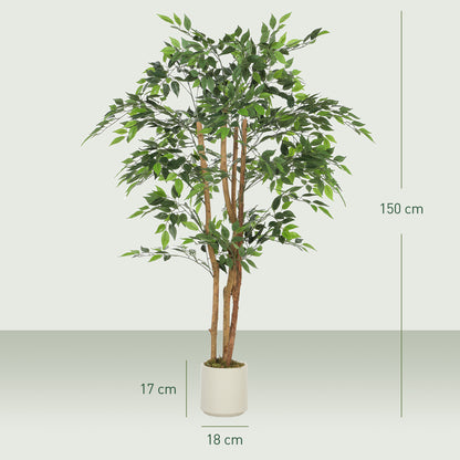 150cm Artificial Ficus Tree, Faux Plant for Home Decor
