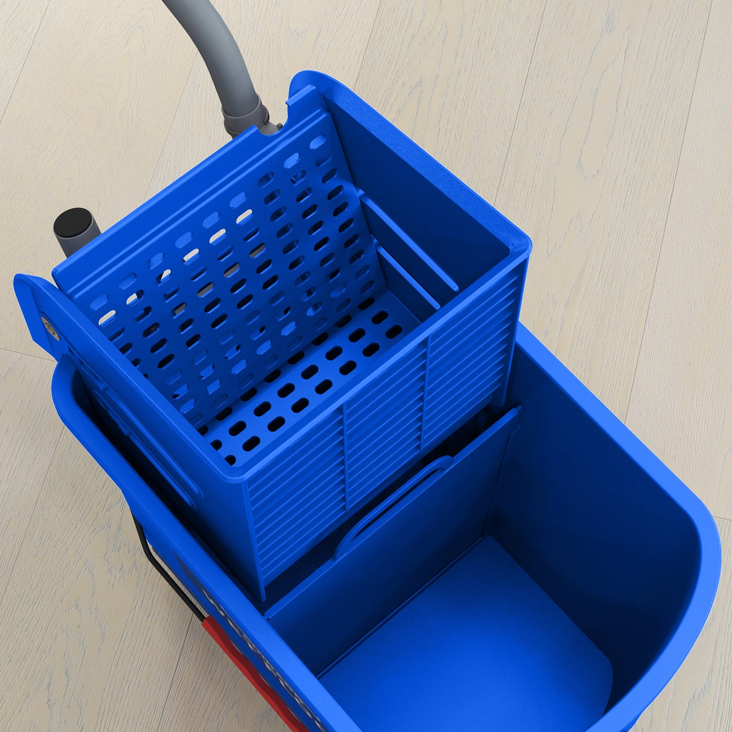 20L Mop Bucket with Wringer Handle on Wheels for Floor Cleaning Blue