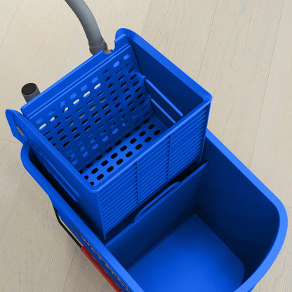 20L Mop Bucket with Wringer Handle on Wheels for Floor Cleaning Blue