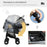 Pet Stroller Dog Pushchair Cat Travel Carriage Foldable Carrying Bag w/ Universal Wheels, Brake Canopy for XS & S Sized Pets, Grey