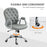 Office Chair PU Diamante Padded Ergonomic 360° Swivel Grey