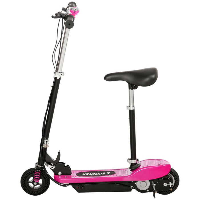 Steel Electric Scooter, Folding E-Scooter with Warning Bell, 15km/h Maximum Speed, for 4-14 Years Old, Pink