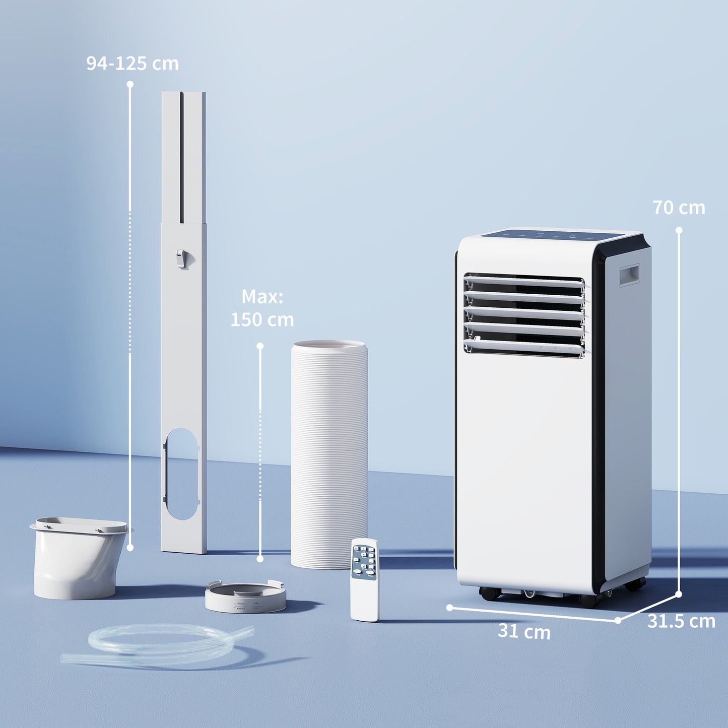 4-in-1 Portable Air Conditioner 9000 BTU Air Conditioning Unit White