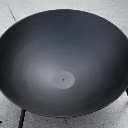 Fire Pit, Portable Firepit with Poker, Black