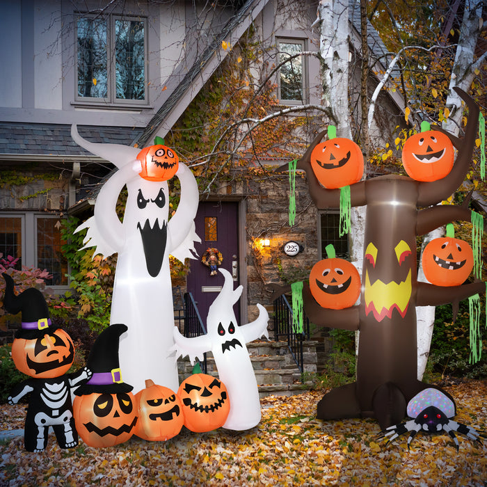 Inflatable Halloween Ghost Tree Pumpkins LED Lights Indoor Outdoor