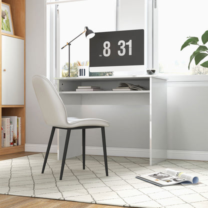 Computer Desk Writing Table Study Workstation Storage High Gloss White