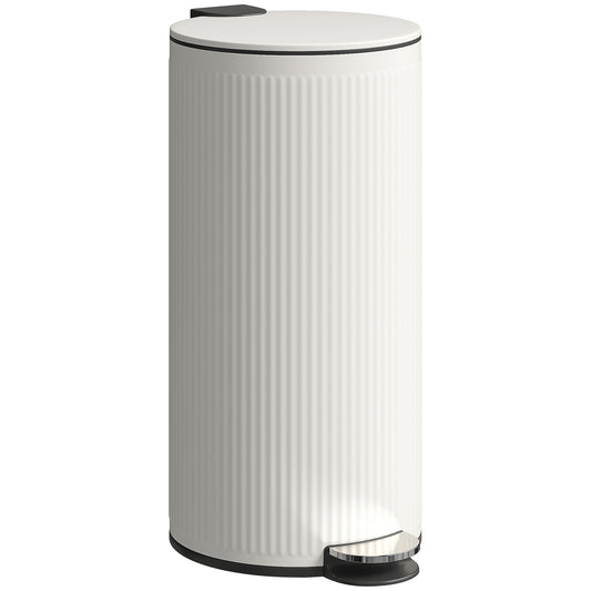 Kitchen Bin, 30 Litre Pedal Rubbish Bin with Removable Bucket, Black