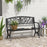 2 Seater Metal Garden Bench Garden Park Porch Chair Outdoor Patio Loveseat Seat Black