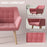 Velvet-Feel Accent Chair with Arms Slanted Back Wood Legs Pink