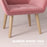 Velvet-Feel Accent Chair with Arms Slanted Back Wood Legs Pink