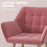 Velvet-Feel Accent Chair with Arms Slanted Back Wood Legs Pink