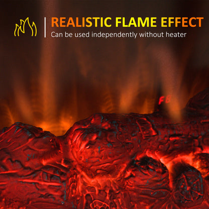 Freestanding Electric Fireplace Heater w/ LED Flame 1000W/2000W Black