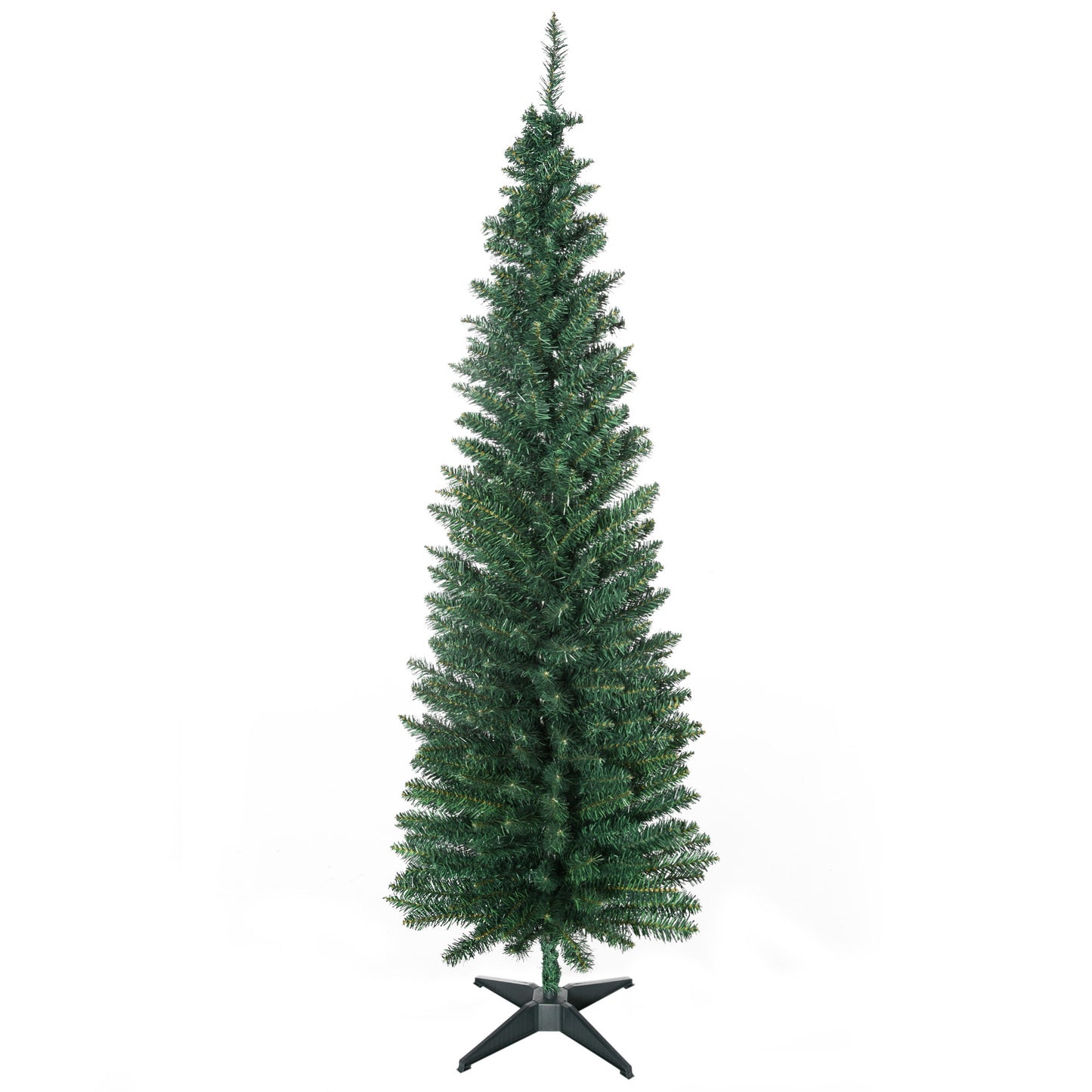 6FT Pencil Artificial Christmas Tree with Solid Stand Tips Green